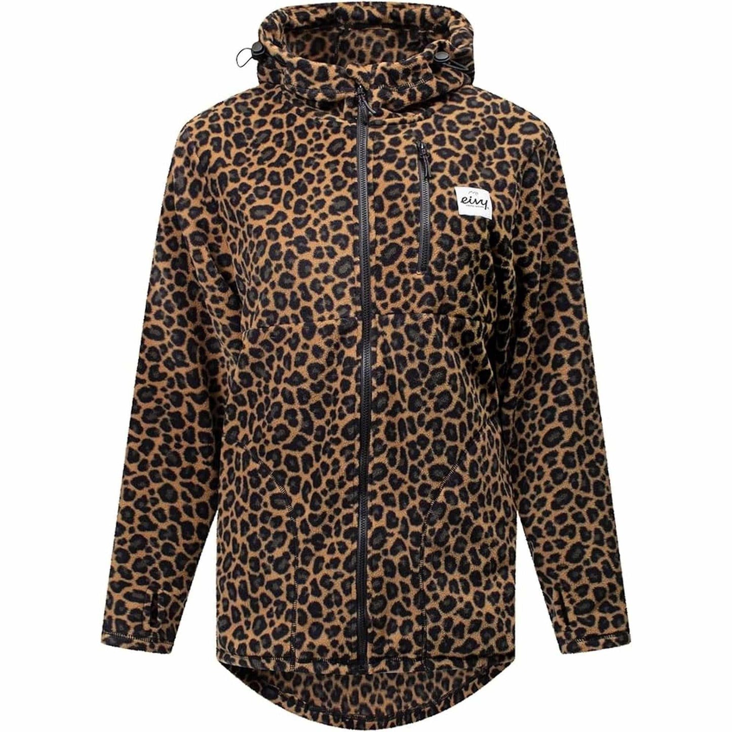 Eivy Techlight Ziphood Fleece Leopard Fleecepullover mit Kapuze und Daumenschlaufen