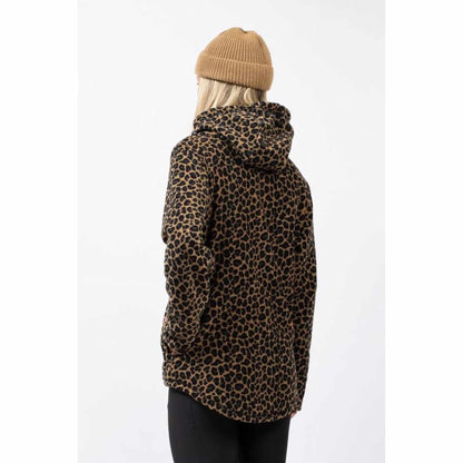 Eivy Techlight Ziphood Fleece Leopard Fleecepullover mit Kapuze und Daumenschlaufen
