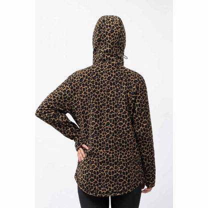 Eivy Techlight Ziphood Fleece Leopard Fleecepullover mit Kapuze und Daumenschlaufen