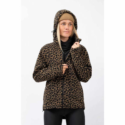Eivy Techlight Ziphood Fleece Leopard Fleecepullover mit Kapuze und Daumenschlaufen