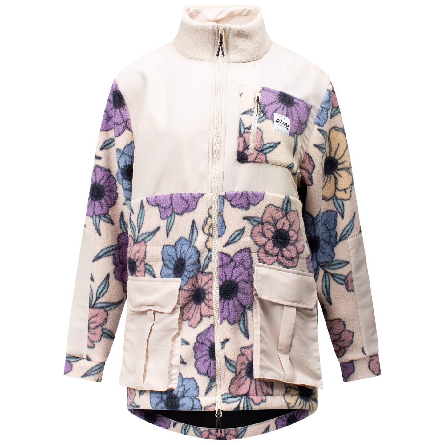 Eivy Field Sherpa Jacket Big Flower Modische Damen-Fleecejacke