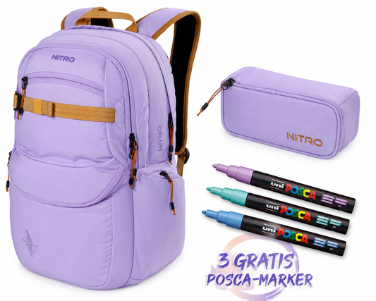 Future Hero Set inkl. Pencil Case XL und 3 POSCA Markern Farbe Lavender