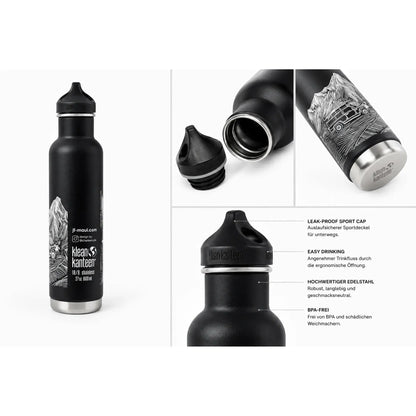 JF Maui Trinkflasche Black Klean Kanteen® Edelstahl Isolierflasche Classic 800 ml-Nitrobags-Shop
