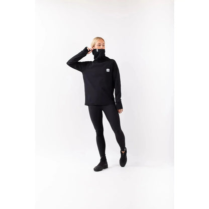 Eivy Loose Fit Gaiter Rib Top Black Langarm Damen Funktionsshirt Schwarz