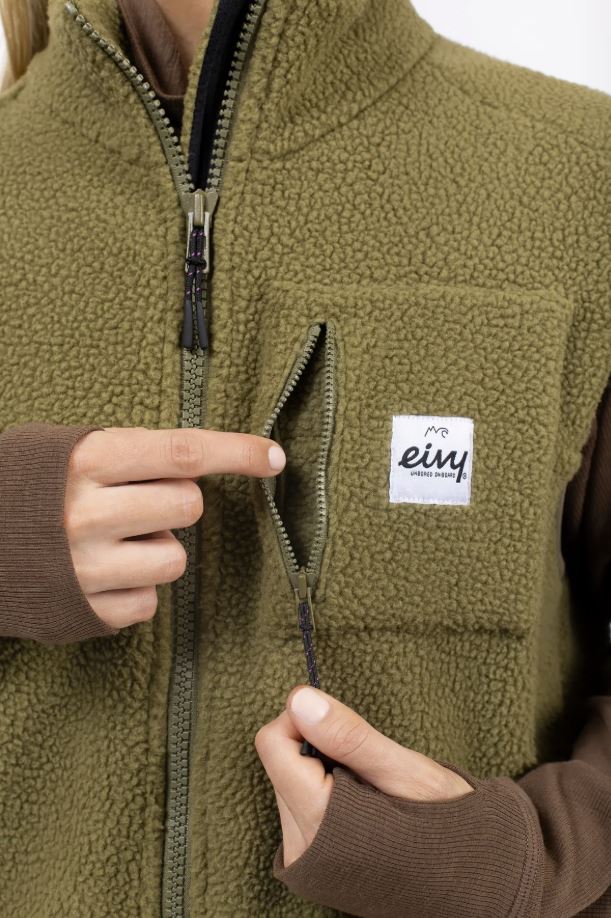 Eivy Lumberjackie Sherpa Vest Olive Fleeceweste weiches Sherpa-Vlies