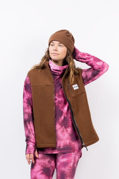 Eivy Lumberjackie Sherpa Vest Brown Damen Fleece Weste
