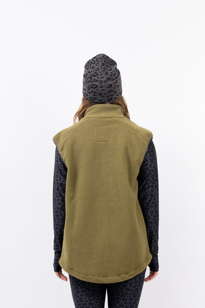 Eivy Lumberjackie Sherpa Vest Olive Fleeceweste weiches Sherpa-Vlies