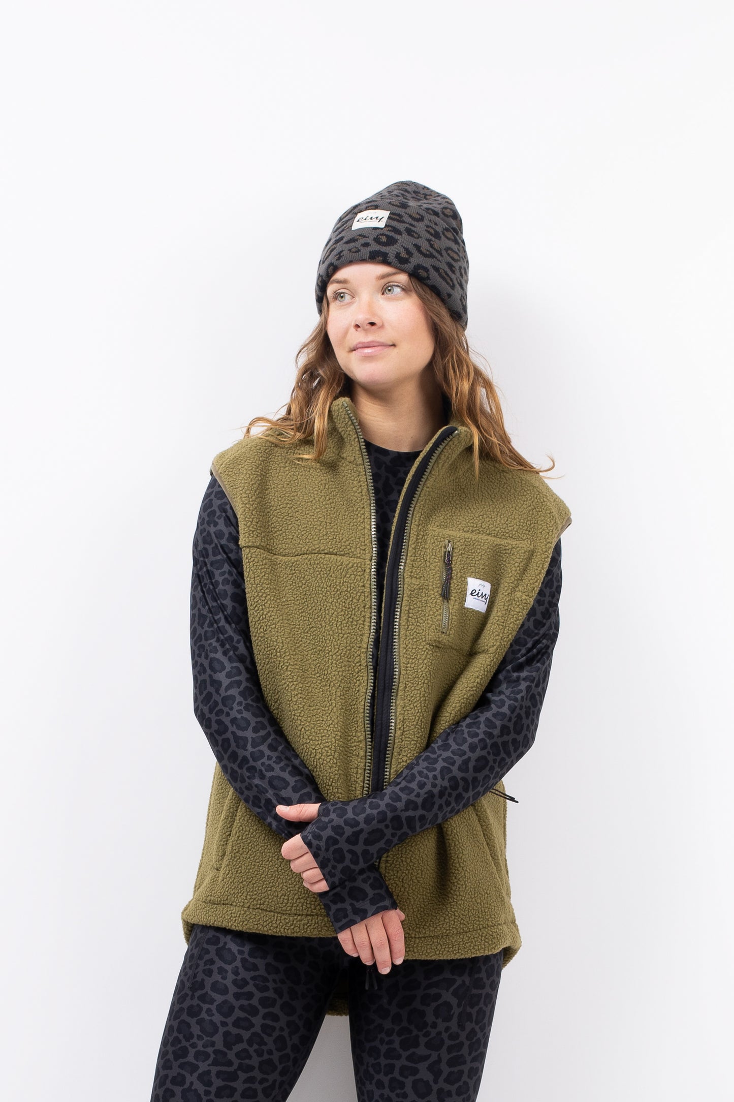 Eivy Lumberjackie Sherpa Vest Olive Fleeceweste weiches Sherpa-Vlies