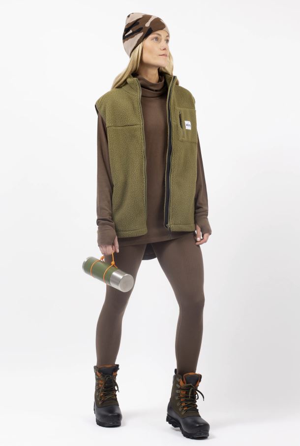 Eivy Lumberjackie Sherpa Vest Olive Fleeceweste weiches Sherpa-Vlies