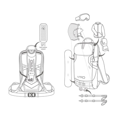 Nitro Slash 25 Pro Rucksack für Touren- Snowboarder Illuminating