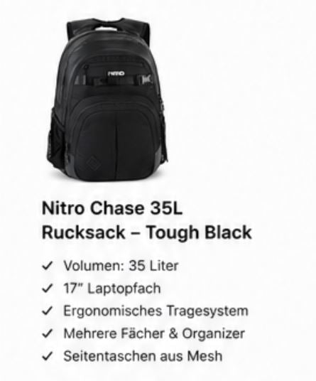 Nitro Complete School Set PLUS Chase Tough Black – 5-teilig inkl. Pencil Case XL, Sportsack, Rain Cover & Reflektor