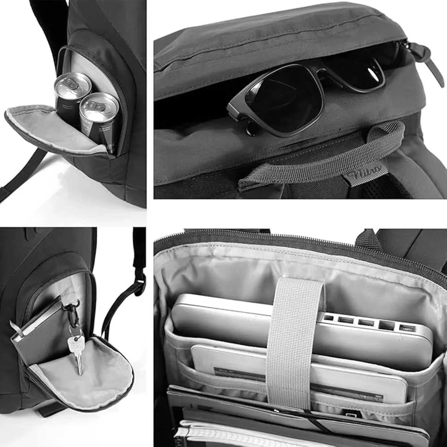 Nitro Daypacker 32L Rucksack mit 15 Zoll Laptopfach Black Noise