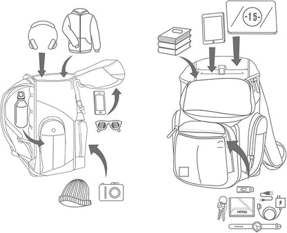 Nitro Daypacker 32L Rucksack mit 15 Zoll Laptopfach Black Noise