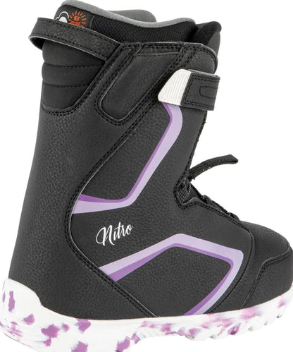 Nitro Droid QLS BLK-PURPLE-WHITE Snowboardboot Kinder