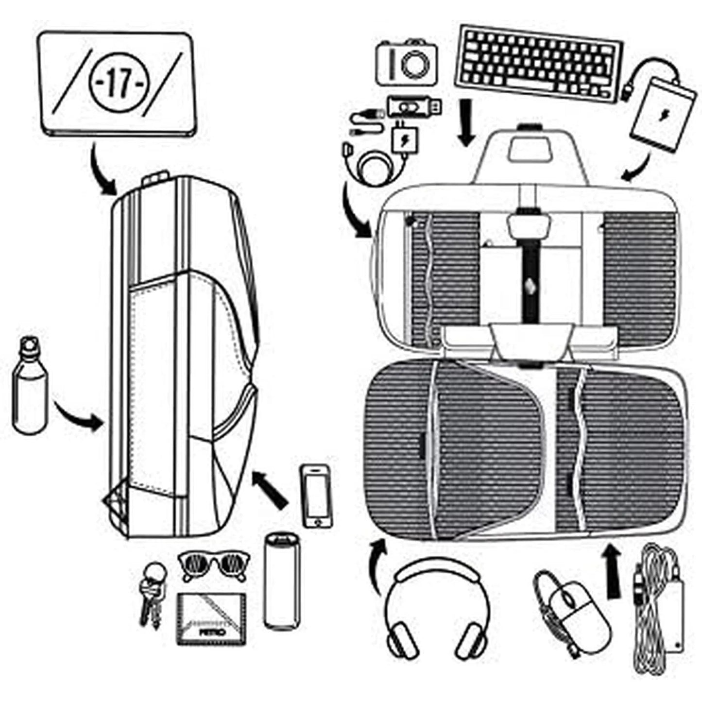 Nitro GAMER 32L Rucksack mit 17 Zoll Laptopfach PENTA BLACK / ORANGE