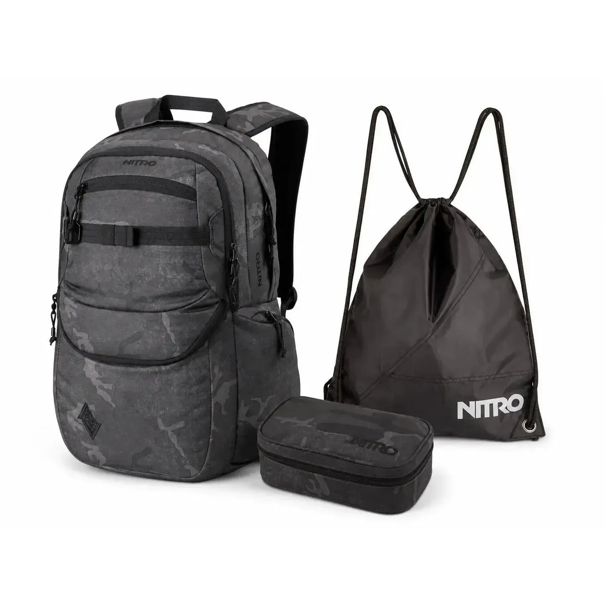 Nitro Schulrucksack Set Future Hero Forged Camo – 3-teilig inkl. Pencil Case XL & Sportsack-Nitrobags-Shop