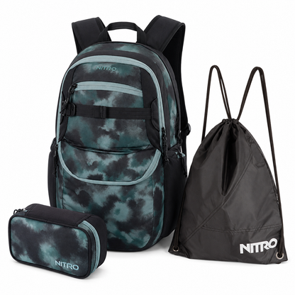 Nitro Future Hero Reef Break 3-teiliges Schulrucksack Set mit Pencil Case XL und Sportsack