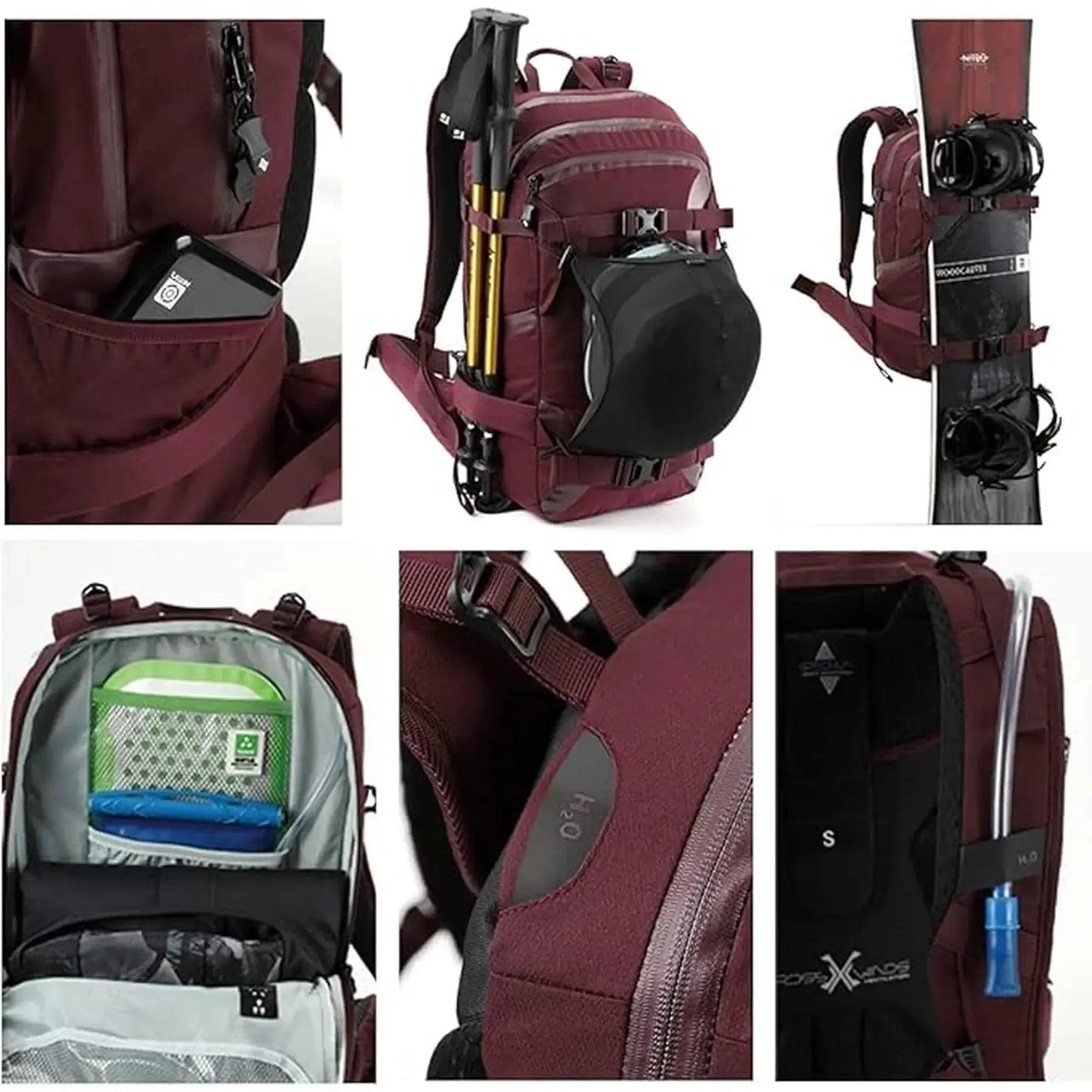 Nitro Slash 25 Pro 25L Rucksack für Touren- Snowboarder Wine