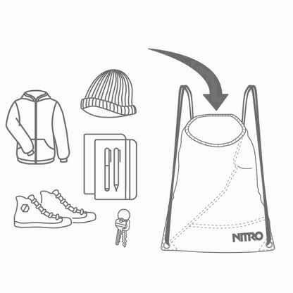 Nitro Sports Sack Turnbeutel Sportbeutel Black