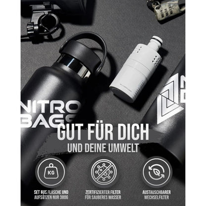 Nitro Bags X RIPURI Trinkflasche 600 ml Black
