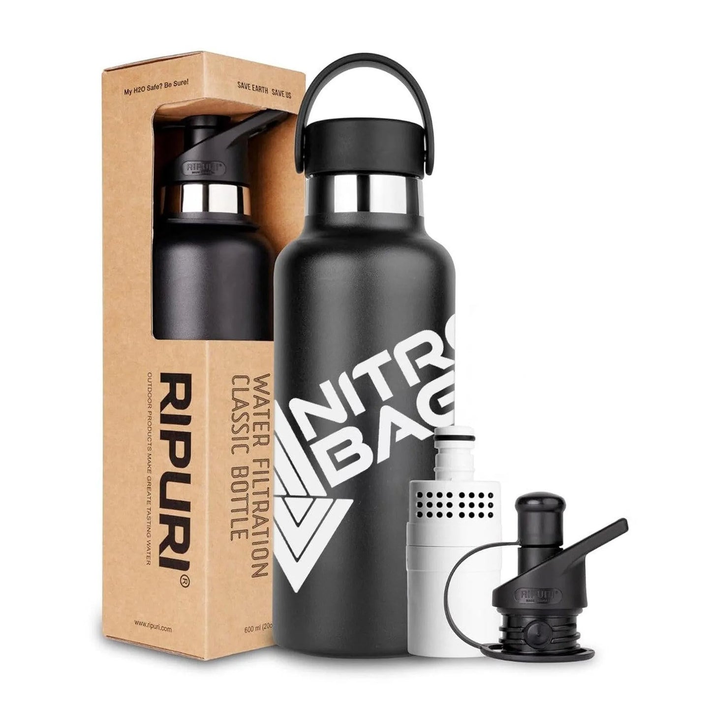 Nitro Bags X RIPURI Trinkflasche 600 ml Black