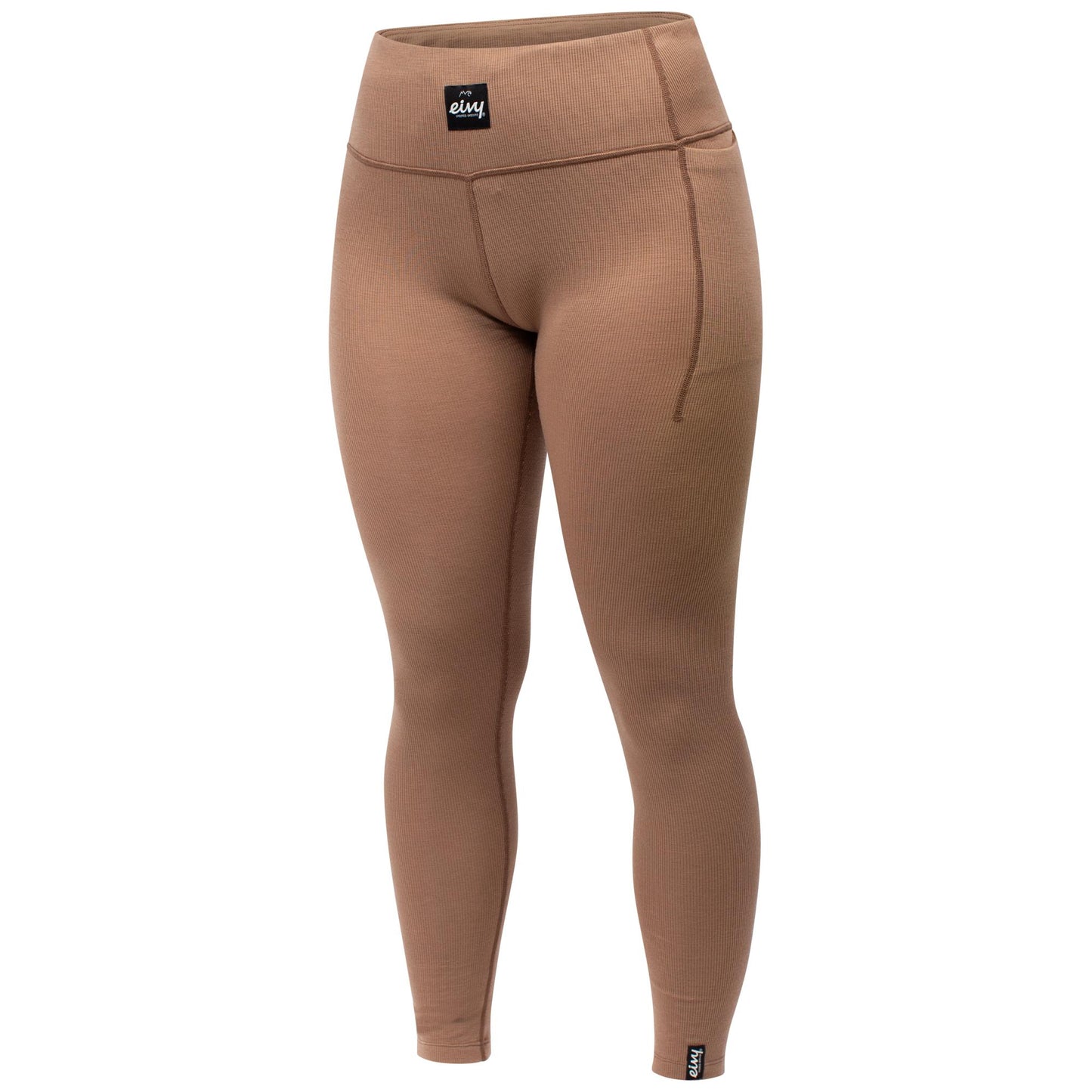 Eivy Damen Pocket Wool Rib Tights Faded Coffee