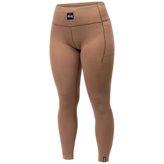 Eivy Pocket Wool Rib Tights Faded Coffee