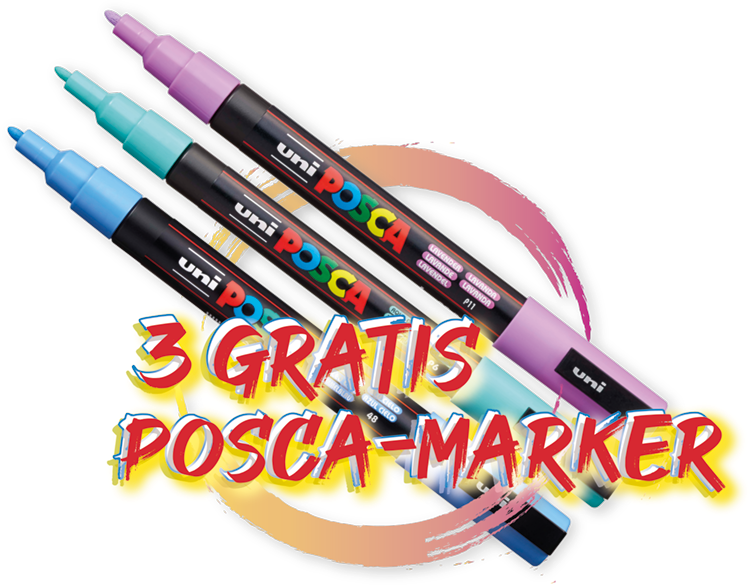 Future Hero Set inkl. Pencil Case XL und 3 POSCA Markern Farbe Tropical