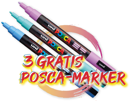Future Hero Set inkl. Pencil Case XL und 3 POSCA Markern Farbe Tropical