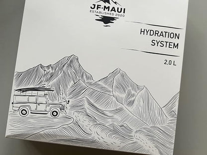 JF Maui 2L Trinkblase für Rucksack – Trinksystem mit Schlauch & Beißventil – BPA- & PVC-frei – 2 Liter Wasserblase für Fahrrad, Wandern, MTB, Ski & Snowboard-Nitrobags-Shop