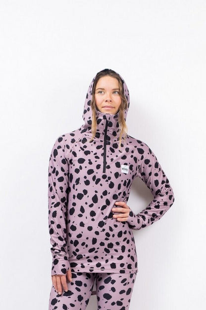 Eivy Damen Icecold Ziphood Top – Woodrose Cheetah