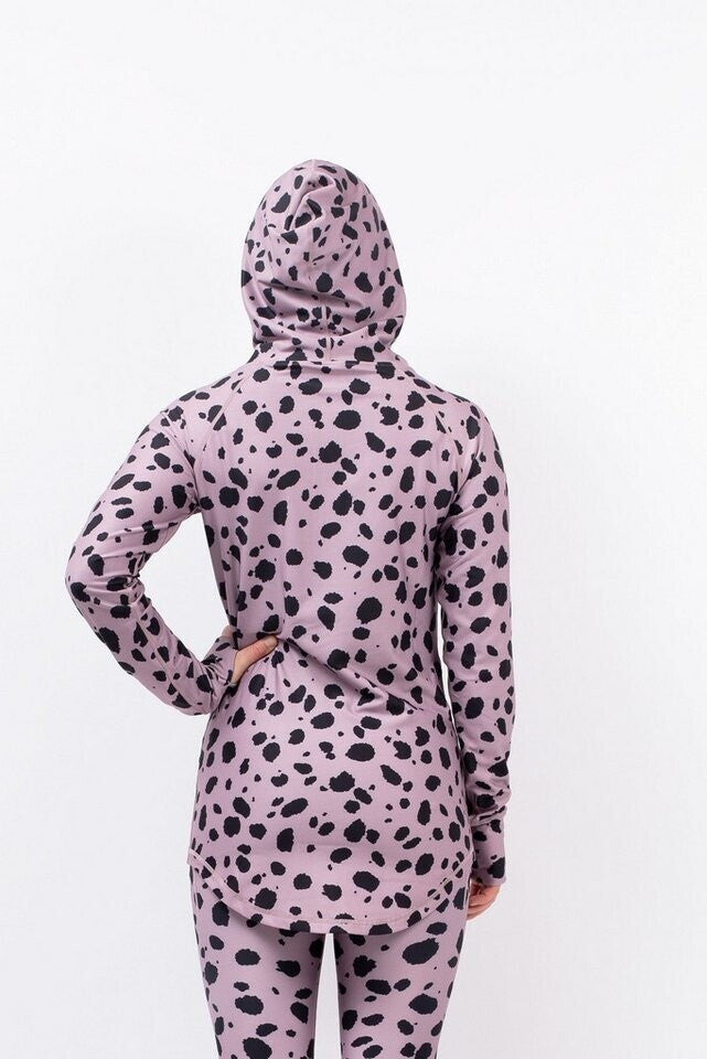 Eivy Damen Icecold Ziphood Top – Woodrose Cheetah