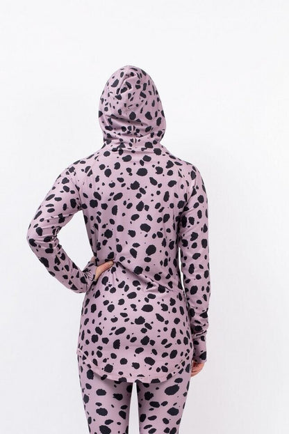 Eivy Damen Icecold Ziphood Top – Woodrose Cheetah
