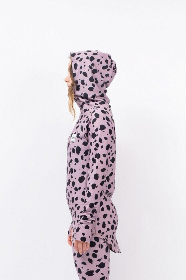 Eivy Damen Icecold Ziphood Top – Woodrose Cheetah