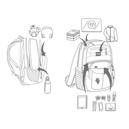 Nitro Hero 37L Rucksack mit 17 Zoll Laptopfach Dune (Tarnfarbe Wüste)