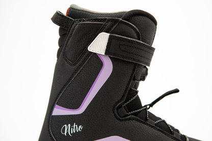 Nitro Droid QLS BLK-PURPLE-WHITE Snowboardboot Kinder