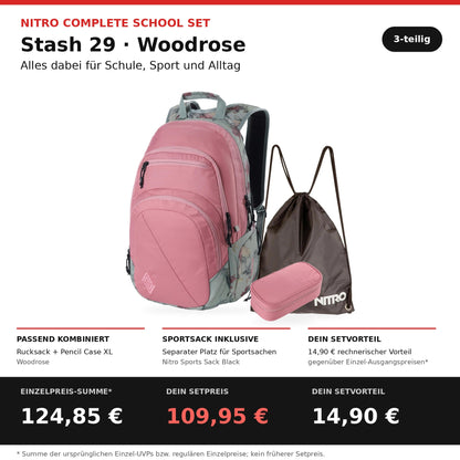 Nitro Complete School Set Stash 29 Woodrose – 3-teilig – Setbestandteile und Preisvorteil