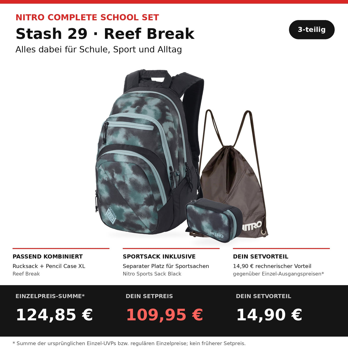 Nitro Complete School Set Stash 29 Reef Break – 3-teilig – Setbestandteile und Preisvorteil