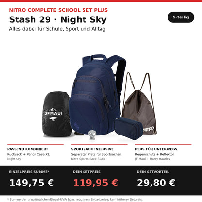 Nitro Complete School Set PLUS Stash 29 Night Sky – 5-teilig – Setbestandteile und Preisvorteil