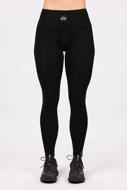 Eivy Pocket Wool Rib Tights Damen-Woll-Baselayer 2027 – Black 1