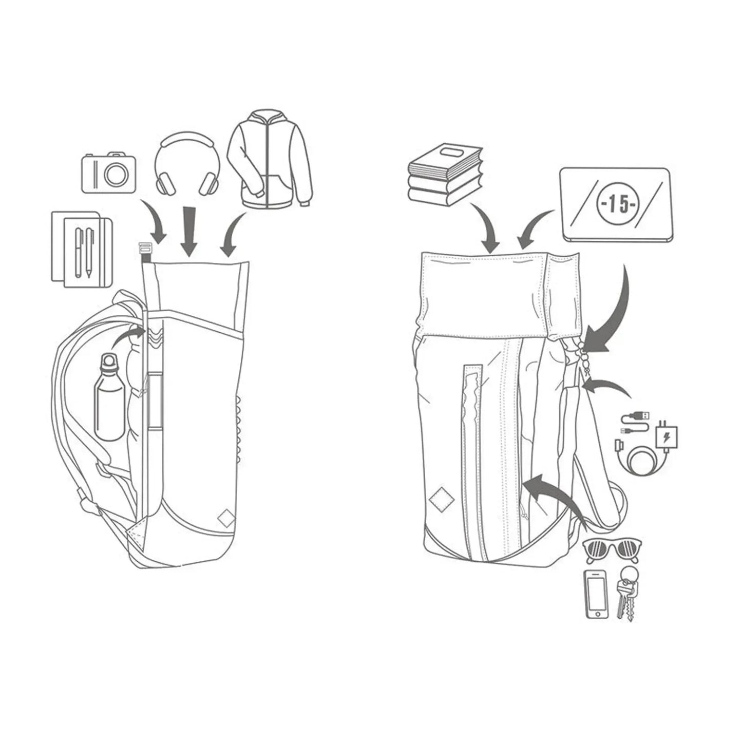 Nitro Scrambler 28L Rucksack mit 15 Zoll Laptopfach Dead Flower