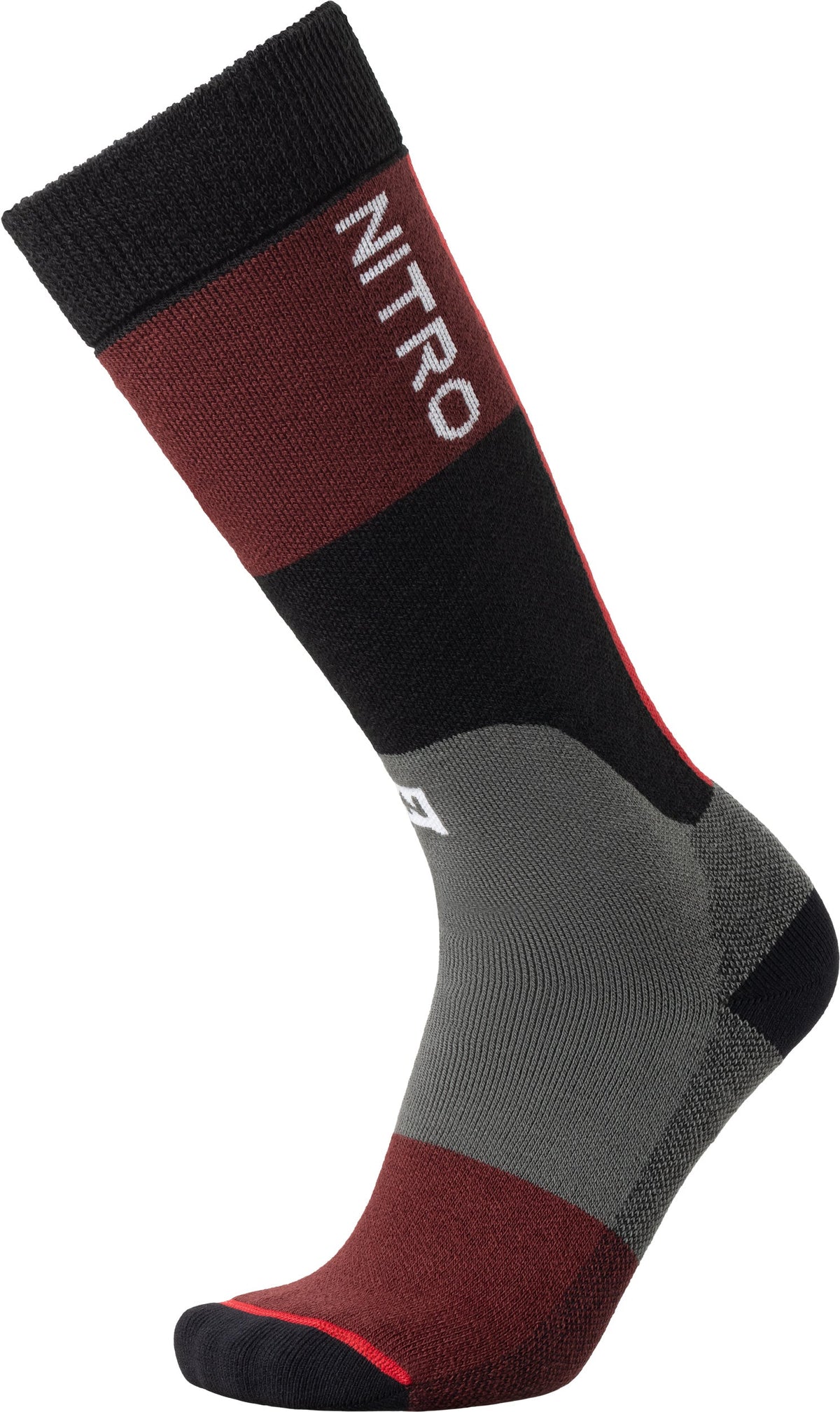 Nitro NITRO CLOUD 5 MEN'S SOCKS CHARCOAL-BLACK-RED