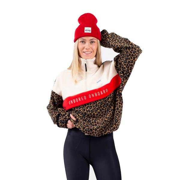 Eivy Ball Damen Fleece Offwhite &amp; Leopard